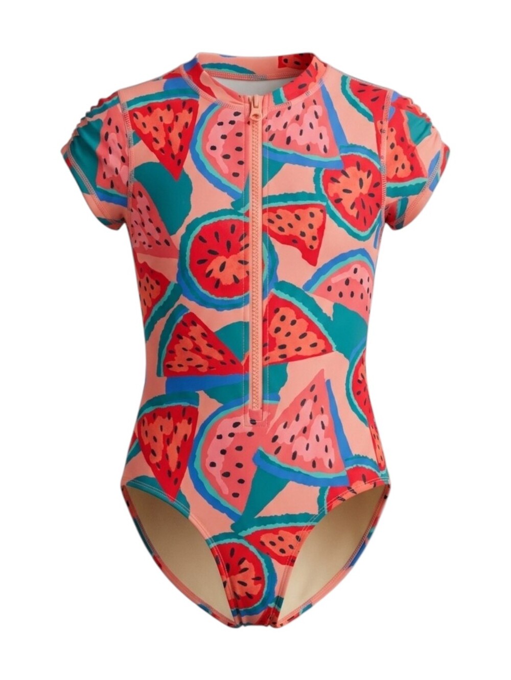 Tea Collection Kids Swimwear Pink Red Watermelon One Piece Swim Bathing Suit 10